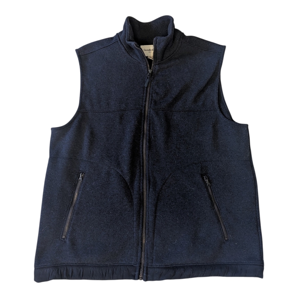 Goodfellow & Co Dark Blue Sweater Fleece Lined 2 Pockets Vest Men's XL
